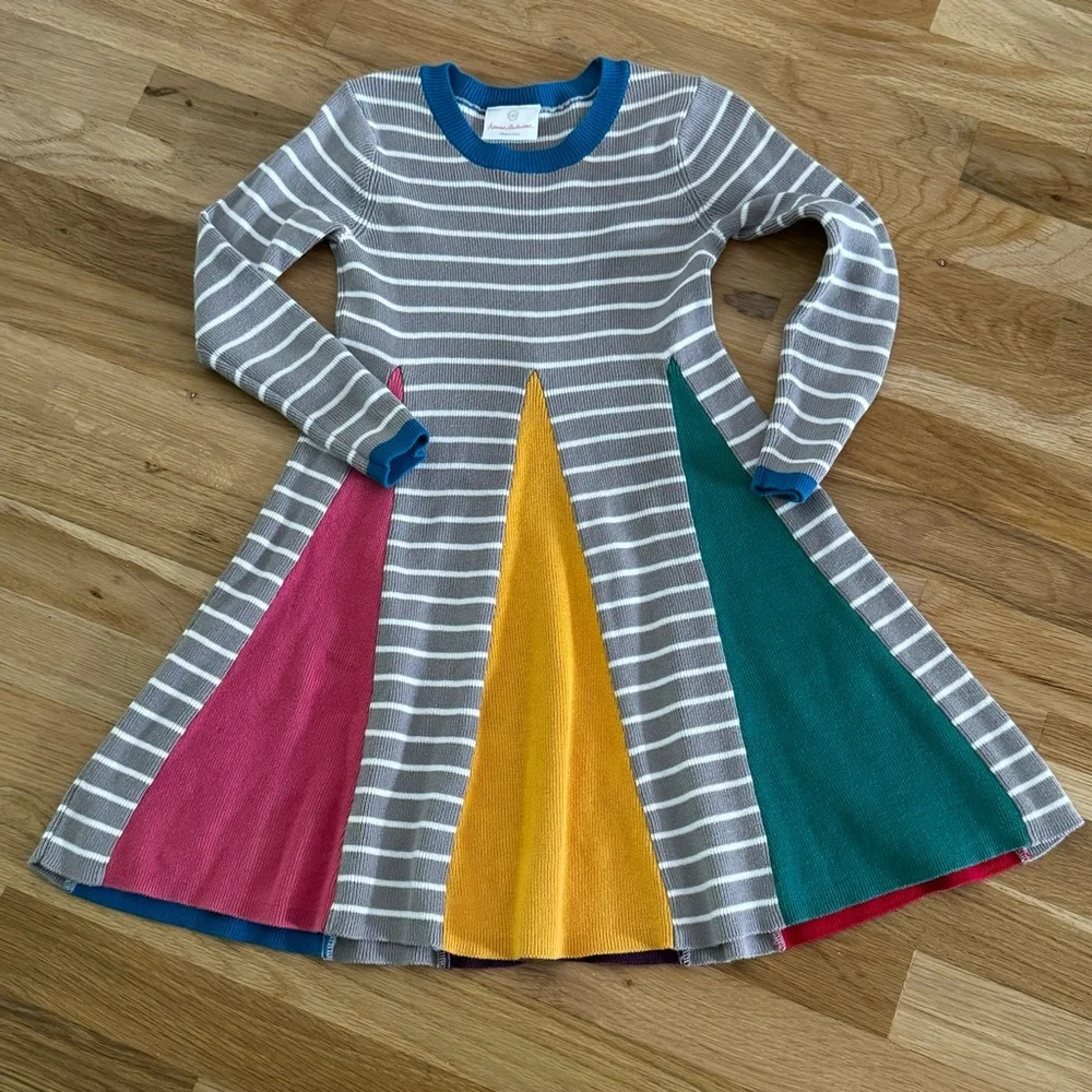 Hanna Andersson Rainbow Sweater Cotton Dress Sz 110